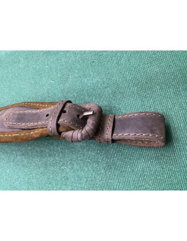 Bretella Cinghia per carabine in pelle scamosciata larga morbido con 2 porta cartucce sulla spallina lunga 1 metro