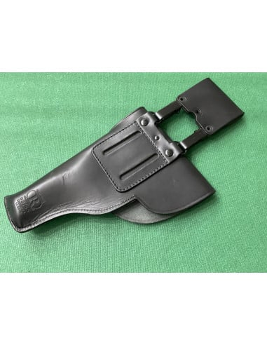 Fondina nera in cuoio con supporti Radar 95/55 per Beretta modello 92-S