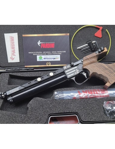 Pistola aria compressa Pardini K12 Pcp nera calibro 4, 5 con doppio serbatoio LIBERA VENDIRTA