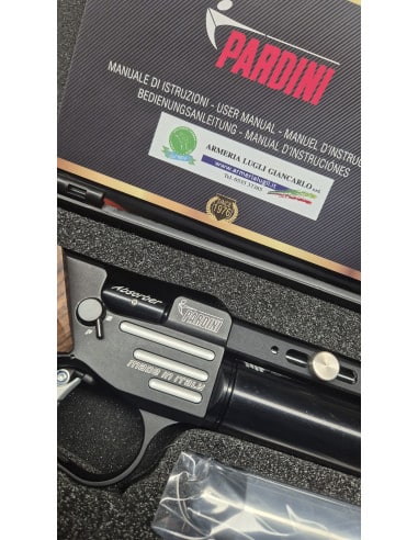Pistola aria compressa Pardini K12 Pcp nera calibro 4, 5 con doppio serbatoio LIBERA VENDIRTA
