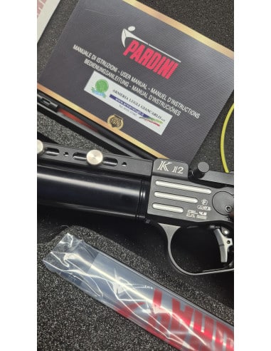 Pistola aria compressa Pardini K12 Pcp nera calibro 4, 5 con doppio serbatoio LIBERA VENDIRTA