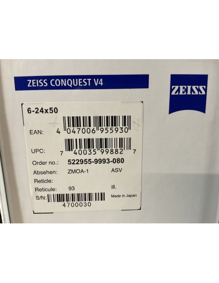 Ottica da tiro e caccia Zeiss Conquest V4 6-24X50 RET.93(ZMOA-1) ILLUMINTA 393340