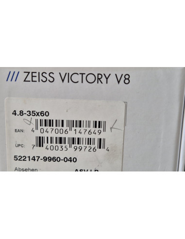 Ottica da tiro e caccia Zeiss Victory V8 4,8-35x60 reticolo 60 il  asv-h 392980