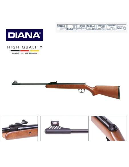 DIANA LEGNO  CARABINA F240 TWO FORTY -7,5j CALIBRO 4,5 ARMA LIBERA VENDITA