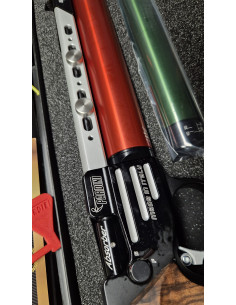 Pistola libera vendita PCP Pardini armi  k12 pistola calibro 4,5 colore rossa e secondo sebatoio verde copricanna grigia 2