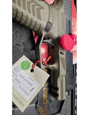 Pistola semiautomatica calibro 9x19 Derya modello MDY9 4' pollici in polimero verde oliva e nera