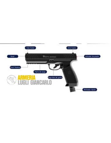 Pistola Vesta PDW50 libera vendita co2 calibro 50 defense colpi in gomma PAINTBALL DA DIFESA E ALLENAMENTO CALIBRO 50 co2