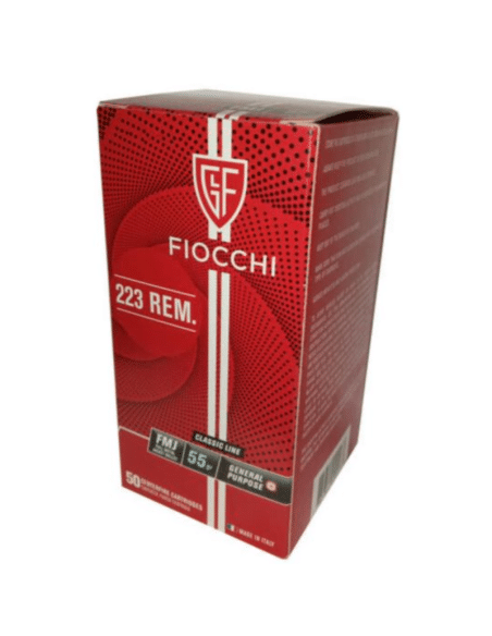 Cartucce Fiocchi calibro 223 Rem (5,56 x 45mm) FMJ 55 gr.
