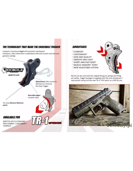 TR-1 upgrade® CROCODILE in Alluminio Kit Completo per Beretta APX codice:1000098