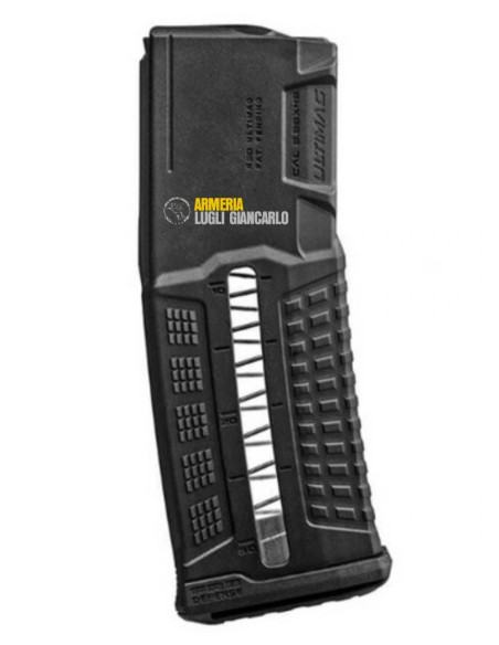 Caricatore trasparente FAB Defense Polimero Ultimag AR15 calibro 223/5.56 da 29 colpi Nero