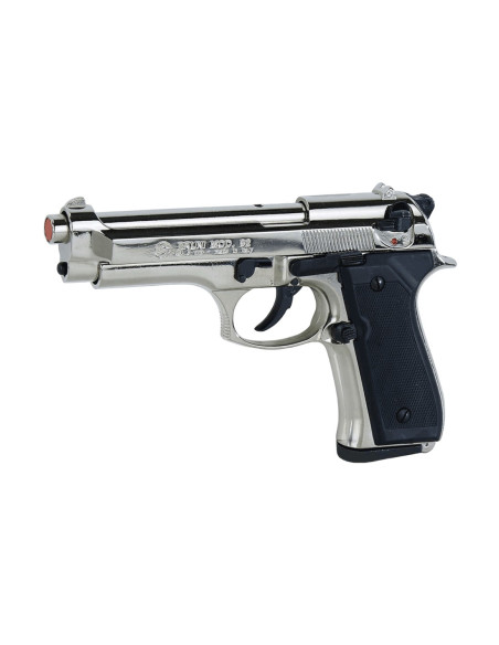 BRUNI PISTOLA  BERETTA 92 NIKEL CALIBRO 9 MM 9PAK  SALVE codice 1305N salve scacciacani