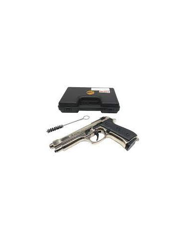 BRUNI PISTOLA  BERETTA 92 NIKEL CALIBRO 9 MM 9PAK  SALVE codice 1305N salve scacciacani