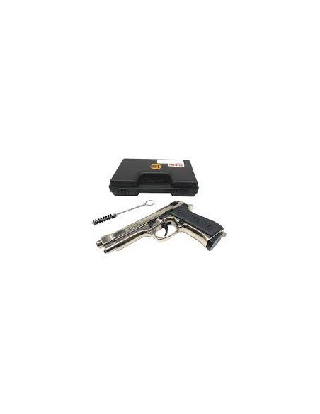 BRUNI PISTOLA  BERETTA 92 NIKEL CALIBRO 9 MM 9PAK  SALVE codice 1305N salve scacciacani