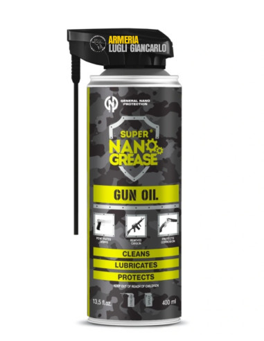 Olio spray per arm GUN OIL 400ML PULIZA ARMI GENERAL NANO PROTECTION  CONFEZIONE DA 12 PEZZI  OLIO PER ARMI