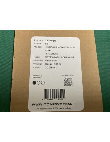 Toni System Guancette 3D lunghe per CZ Shadow/Tactical Sport GCZ3D-BL