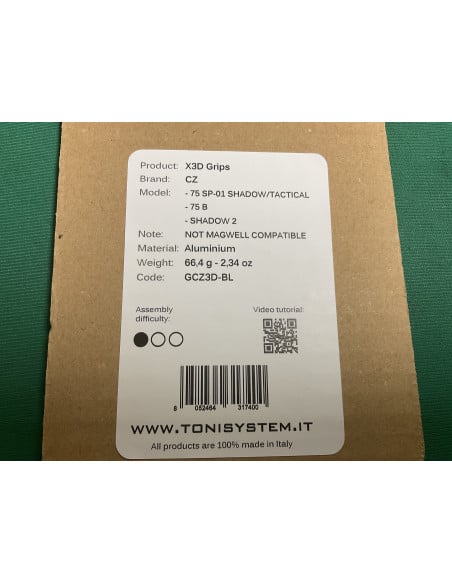 Toni System Guancette 3D lunghe per CZ Shadow/Tactical Sport GCZ3D-BL