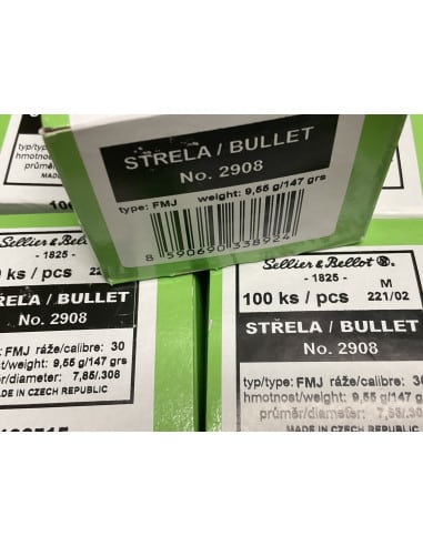 Palle ogive Sellier e Bellot calibro 30  308 30-06 codice 2908