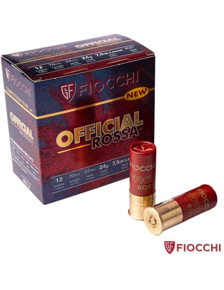 Cartucce calibro 12 fiocchi OFFICIAL ROSSA COMPETITION TEAM 24 28 grammi
