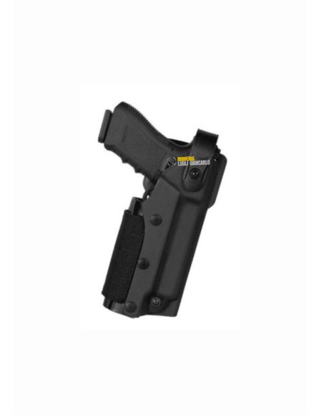 FONDINA VEGA HOLSTER POLIMERO CON PORTA TORCIA CON SICURA SOPRA  PER PSITOLA CZ P10 VKZ883 Weapons light polymer holsters