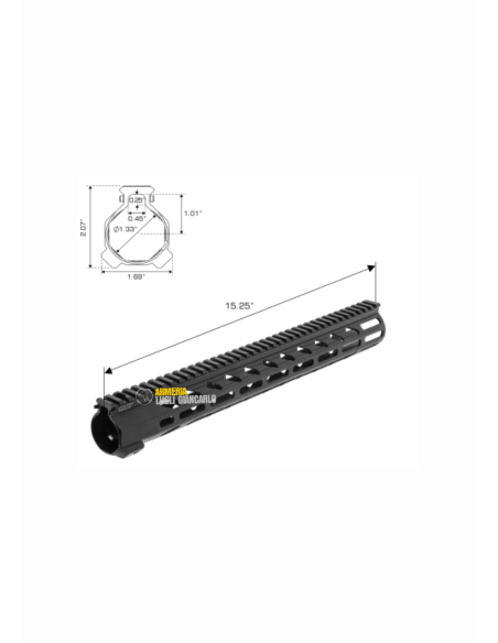 UTG PRO® Arwen Free Float M-LOK® Handguard,15" SKU MTU047SEM per fucili m4 ar15