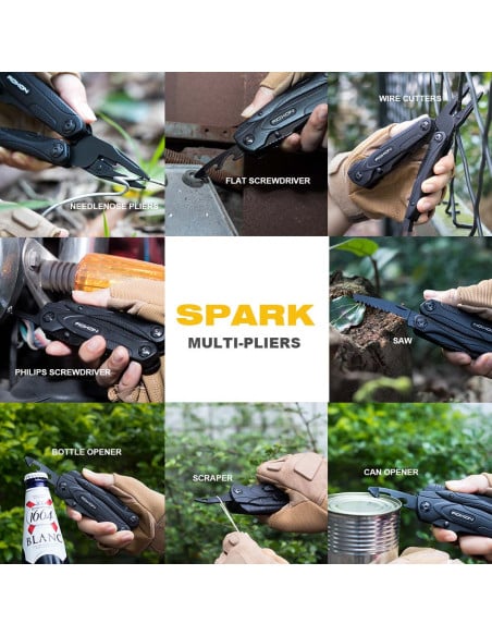 SPARKLE PINZA MULTIUSO 14 FUNZIONI NERA + FODERO