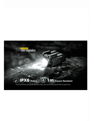 Nitecore torce per armi  NPL25 Weapon Light 900 lumens e 255 metri - Torcia LED ricaricabile per pistola