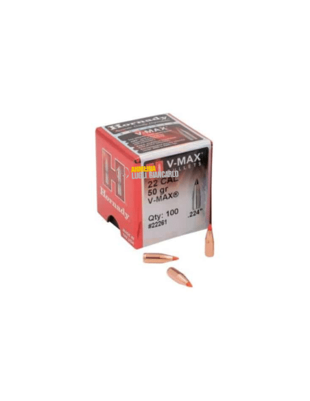 PALLE OGIVE  DA RICARICA – HORNADY – 22 Cal .224 50 gr V-MAX® (100pz) -22261