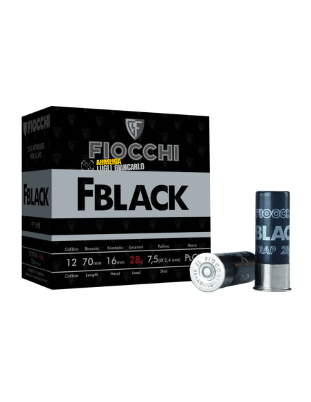 Cartucce da tiro Fiocchi Black calibro 12 28 grammi piombo 7,5