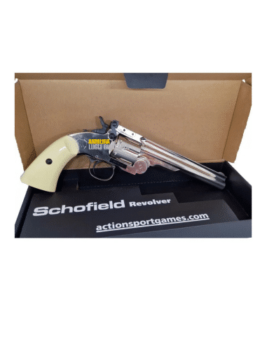 Revolver Libera vendita ASG Airgun Calibro 4,5mm Pellet Co2 Type 6 colpi Schofield 6'' Silver