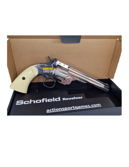 Revolver Libera vendita ASG Airgun Calibro 4,5mm Pellet Co2 Type 6 colpi Schofield 6'' Silver