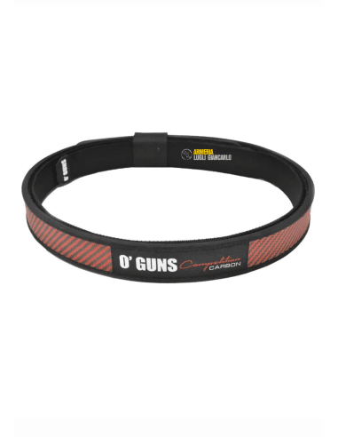 O'Guns Equipment CINTURA PRO COMPETITION CARBON in vera fibra di carbonio Rosso e nero 140 cm