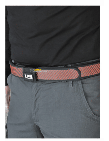 O'Guns Equipment CINTURA PRO COMPETITION CARBON in vera fibra di carbonio Rosso e nero 120 cm