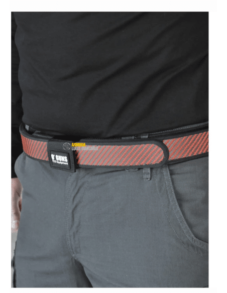 O'Guns Equipment CINTURA PRO COMPETITION CARBON in vera fibra di carbonio Rosso e nero 120 cm