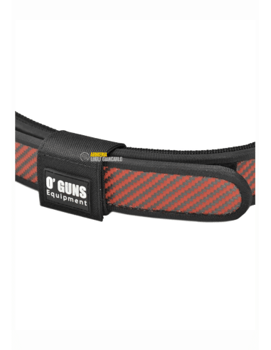 O'Guns Equipment CINTURA PRO COMPETITION CARBON in vera fibra di carbonio Rosso e nero 120 cm