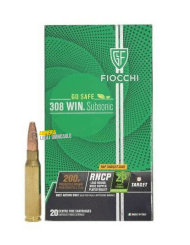Cartucce Colpi Fiocchi calibro 308 200gr Subsonic RNCP 20 colpi