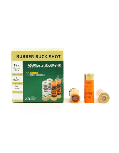 Sellier & Bellot Rubber Buck Shot calibro 12 caratucce in gomma  25 cartucce colpi