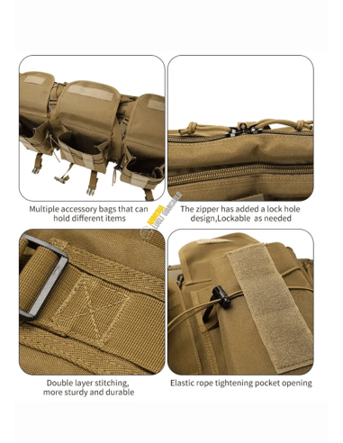 Zaino fodero borsa tattica multiuso impermeabile colore marrone chiaro 93x30x9 B9251