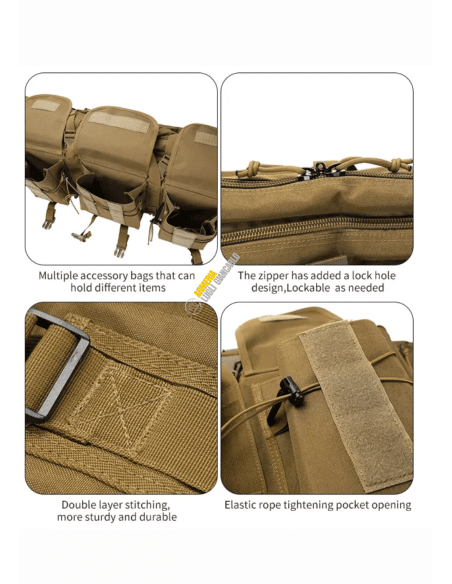 Zaino fodero borsa tattica multiuso impermeabile colore marrone chiaro 93x30x9 B9251