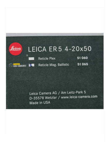 Leica 4-20x50 ER 5 Side Focus Riflescope (Magnum Ballistic) 51065