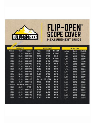 FLIP OPEN EYEPIECE LENS COVERS - BUTLER CREEK EYEPIECE LENS COVER 30 OBJ 3X9