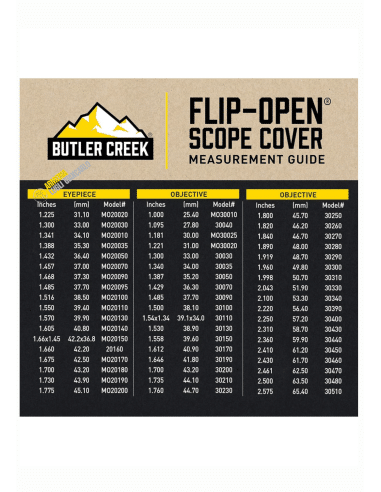 FLIP OPEN EYEPIECE LENS COVERS - BUTLER CREEK EYEPIECE LENS COVER 59.9 MM 2.360' 30440