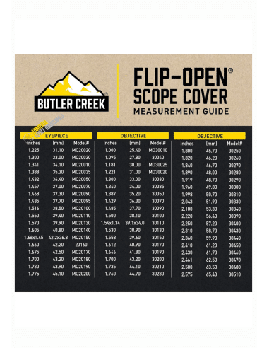 FLIP OPEN EYEPIECE LENS COVERS - BUTLER CREEK EYEPIECE LENS COVER  58.7 MM 2.310' 30430