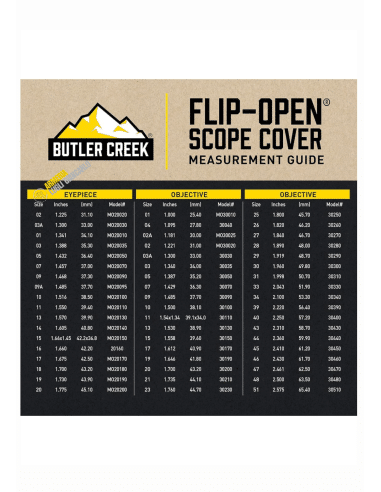 FLIP OPEN EYEPIECE LENS COVERS - BUTLER CREEK EYEPIECE LENS COVER  58.7 MM 2.310' 30430