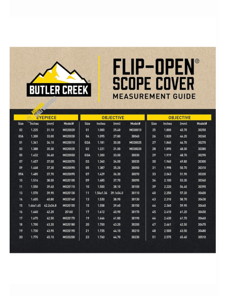 FLIP OPEN EYEPIECE LENS COVERS - BUTLER CREEK EYEPIECE LENS COVER  45.1 MM 1.775' M020200