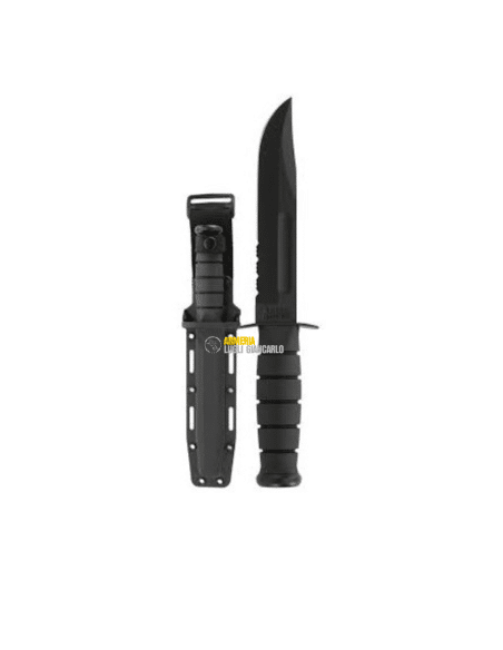 KA-BAR colore nero  coltello USMC 1214 parzialmente seghettato, Kraton, fodero kydex
