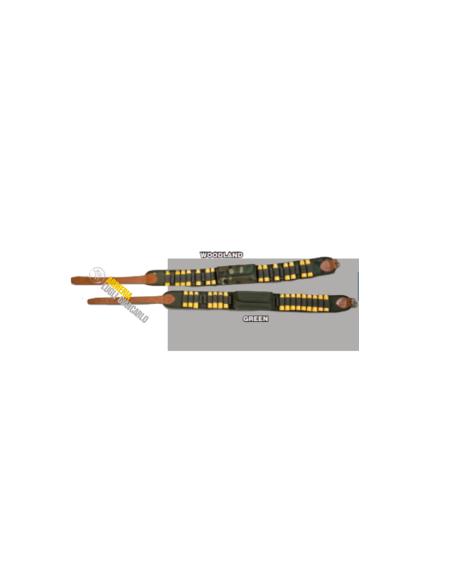 Cartuccera/Tasca compresa Patton outdoor colore verde elastica da 20 celle per calibro 12 e 20 woodland cod 1163