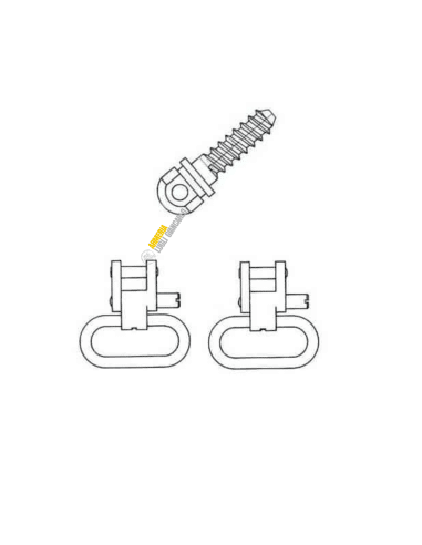 Set 2 magliette attacchi cinghia per armi fucili brapidi e vite per calci da legno Applicabile a tutti i calci da caccia. C62155