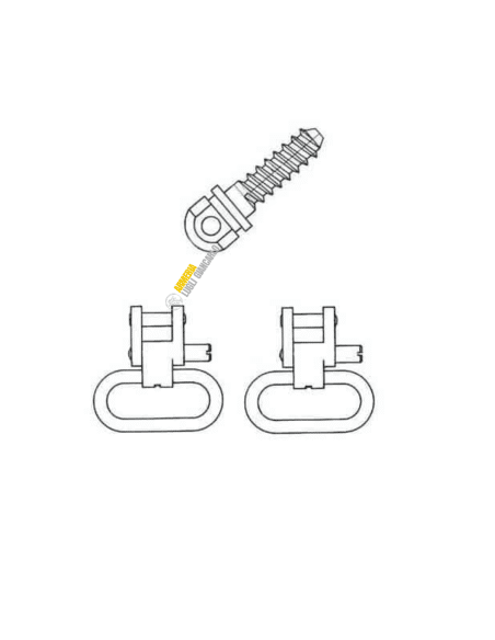 Set 2 magliette attacchi cinghia per armi fucili brapidi e vite per calci da legno Applicabile a tutti i calci da caccia. C62155