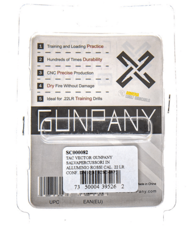 TAC VECTOR GUNPANY SALVAPERCUSSORI IN ALLUMINIO ROSSI CALIBRO 22 LR CONF. DA 6 pezzi (SCSC-10P)