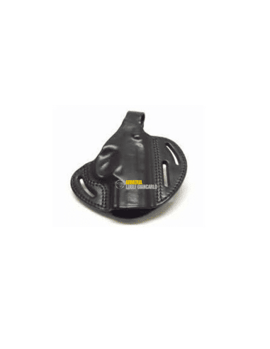 Fondina Vega Holster in cuoio nero da cintura sgancio rapido 3 asole per Glock 17 19  codice H100 Black